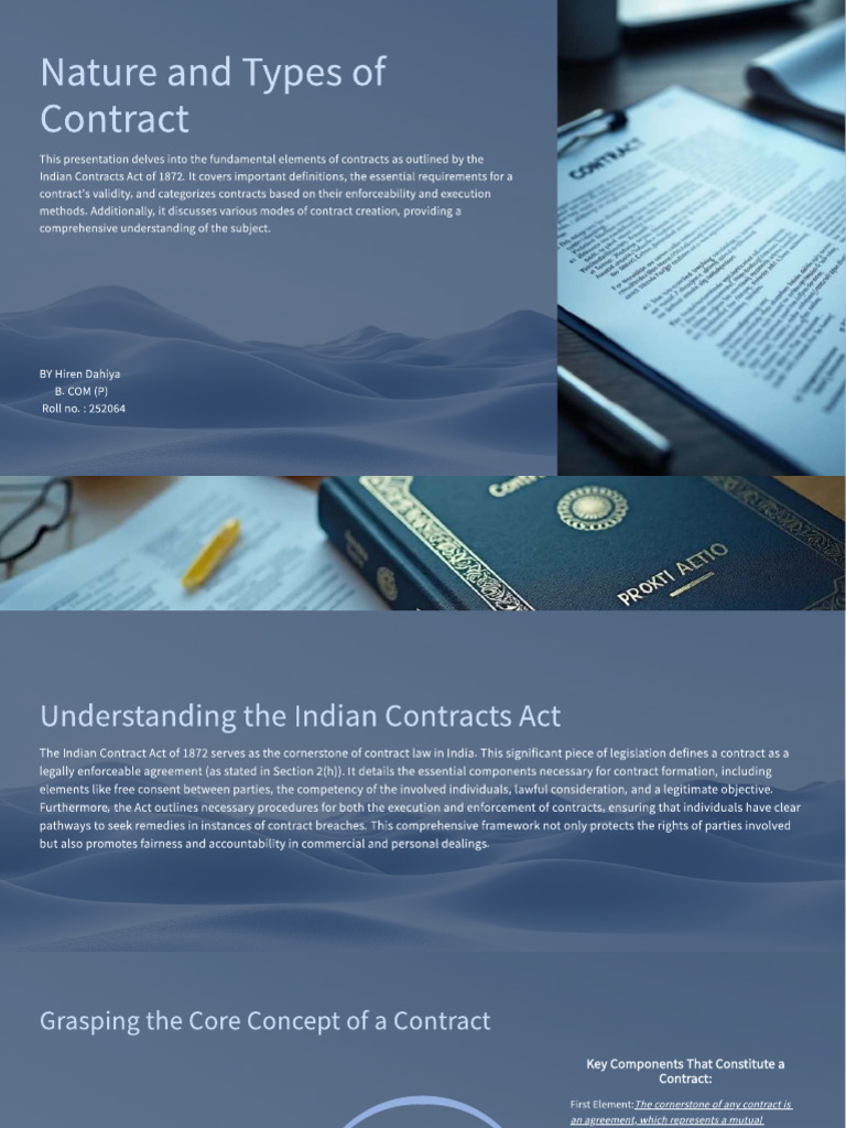 Understanding Indian Contract Types | PDF | Consent | Consideration