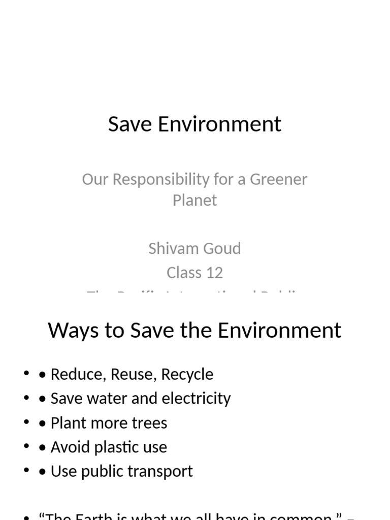 Save Environment | PDF