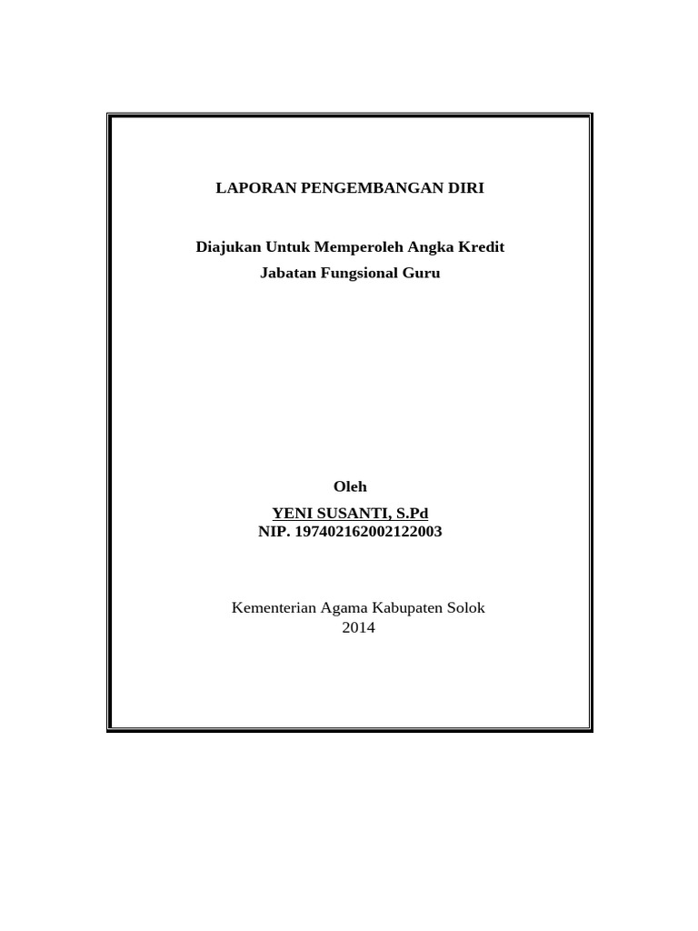 Laporan Pengembangan Diri Guru IPA | PDF