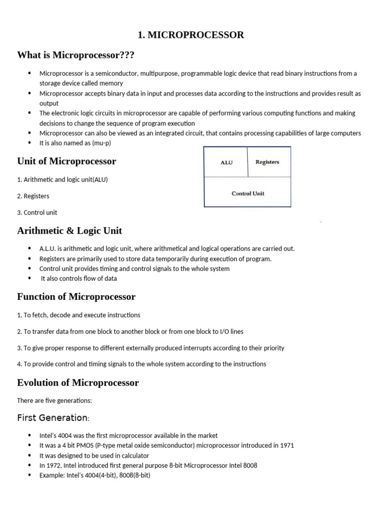 Overview of the 8083 Microprocessor | PDF | Random Access Memory ...