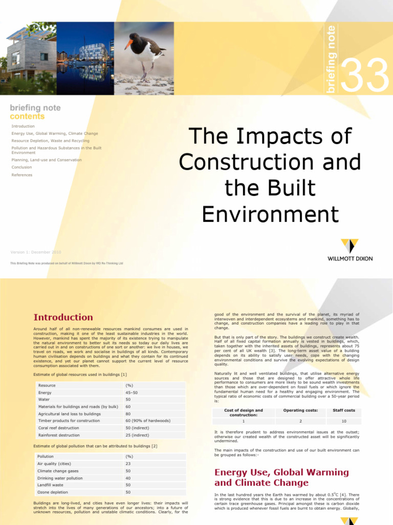 Environmental Impacts of Construction | PDF | Pollution | Climate Change