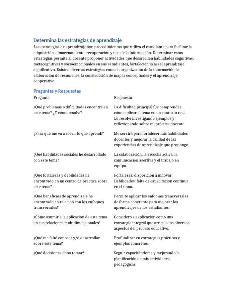 Estrategias de Aprendizaje Efectivas | PDF | Aprendizaje | Metacognición