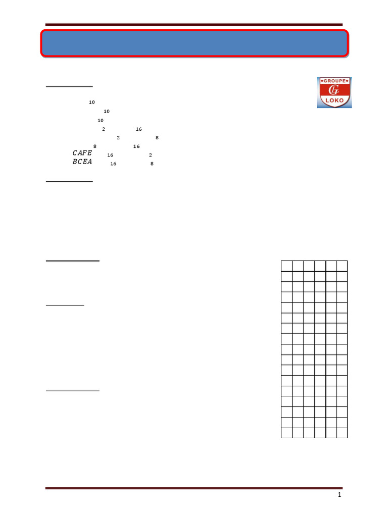 Exercices de codage et logique numérique | PDF | Mathématiques ...