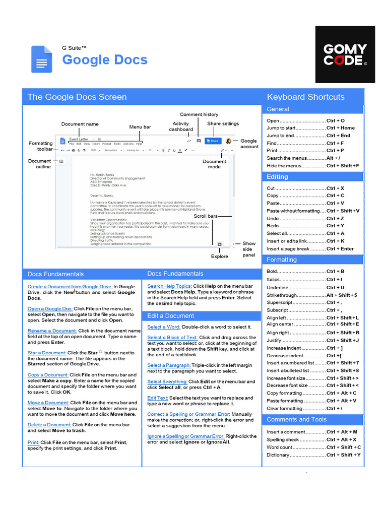 Google Doc Sheet Cheat | PDF | Control Key | Paragraph