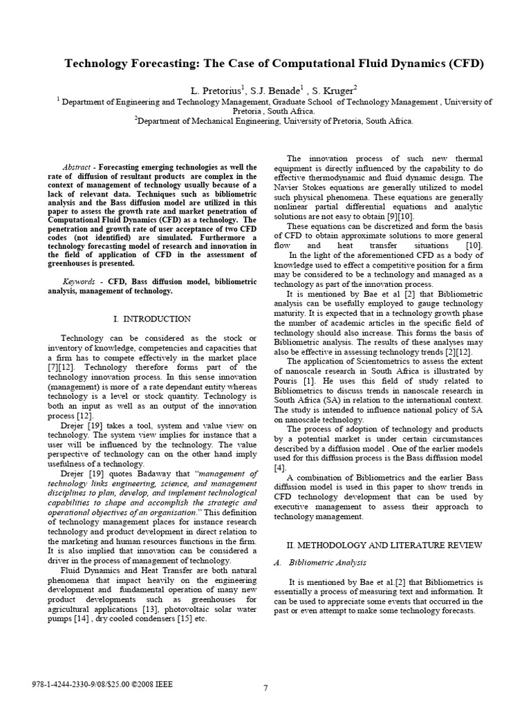 Technology Forecasting: The Case of Computational Fluid Dynamics (CFD ...