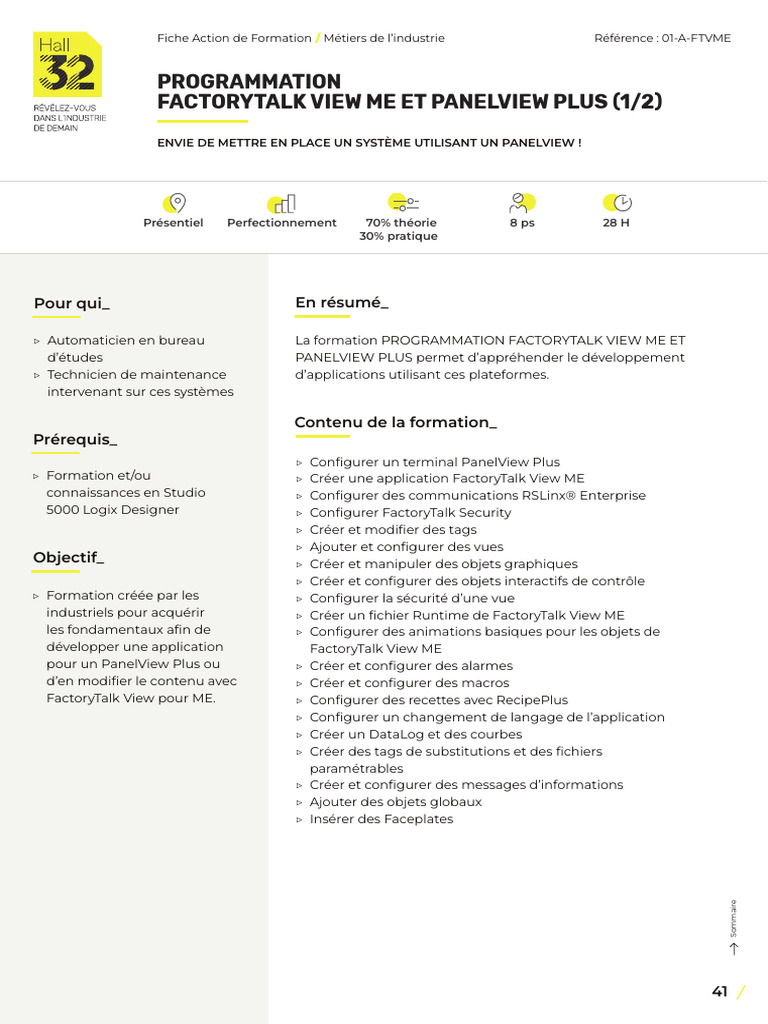 Formation Programmation FactoryTalk View ME | PDF | Programmation ...