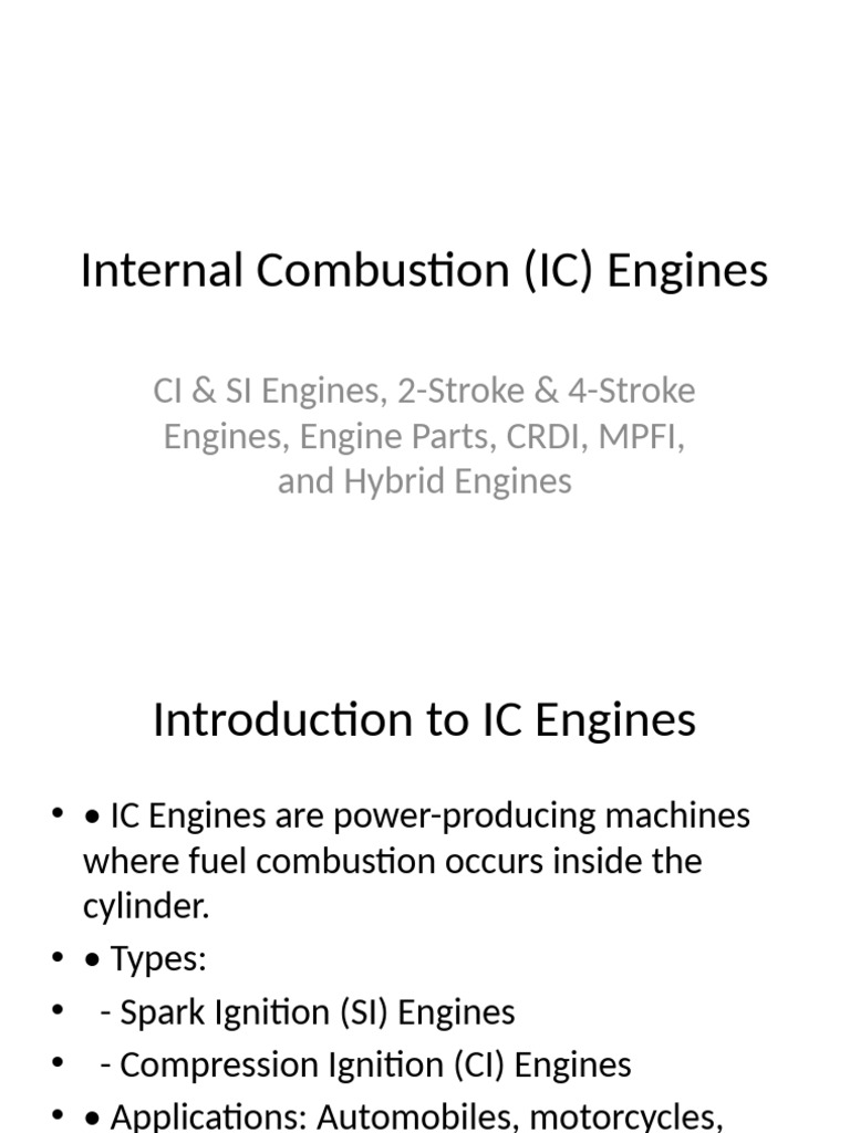 Overview of Internal Combustion Engines | PDF | Internal Combustion ...