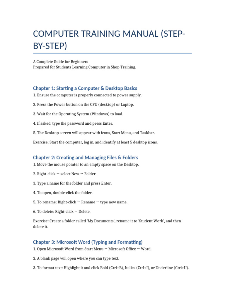 Beginner's Computer Training Manual | PDF | Microsoft Word | Antivirus ...