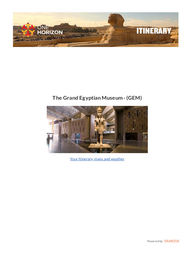 Grand Egyptian Museum Visitor Guide | PDF