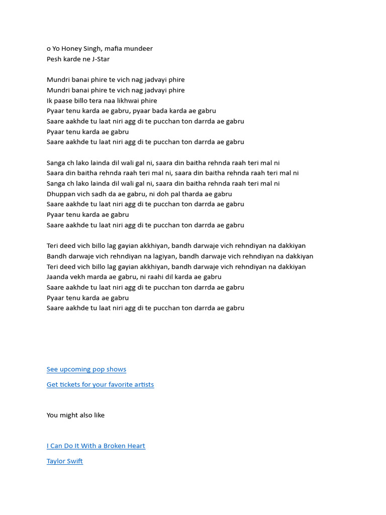 Lyrics Analysis of 