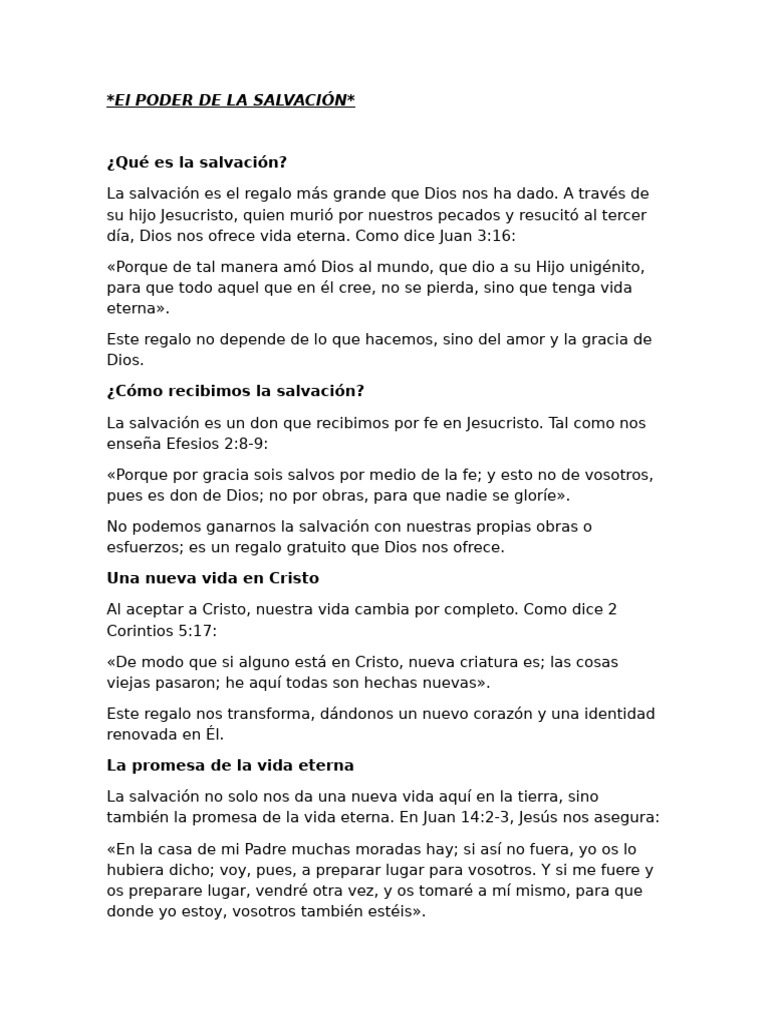 El Regalo de la Salvación en Cristo | PDF