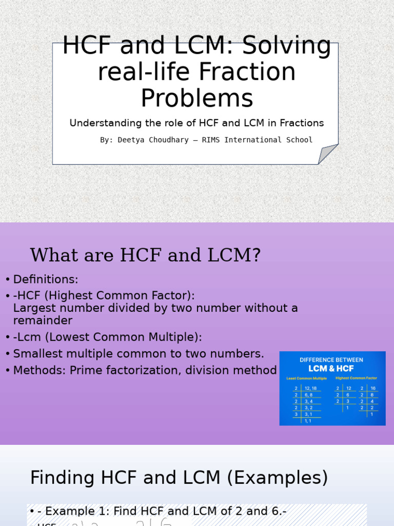 HCF and LCM in Real-Life Problems | PDF