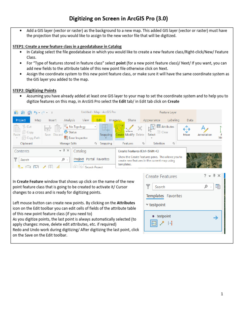 Digitizing On Screen in ArcGISPro | PDF | Geographic Information System ...
