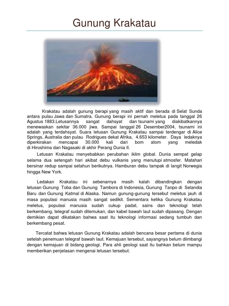 Artikel Tentang Gunung Krakatau