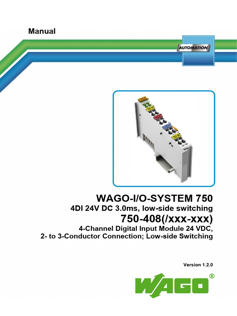 WAGO 750-408 4DI Module Manual | PDF | Programmable Logic Controller ...