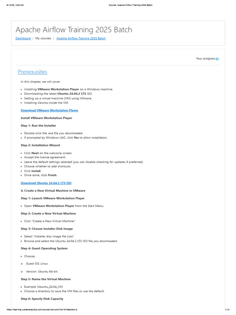 Course - Apache Airflow Training 2025 Batch | PDF | Installation ...