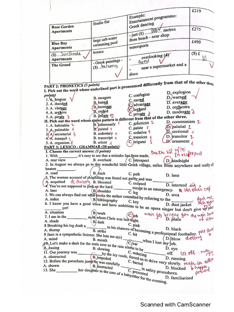 Chữa Practice Test 5 | PDF