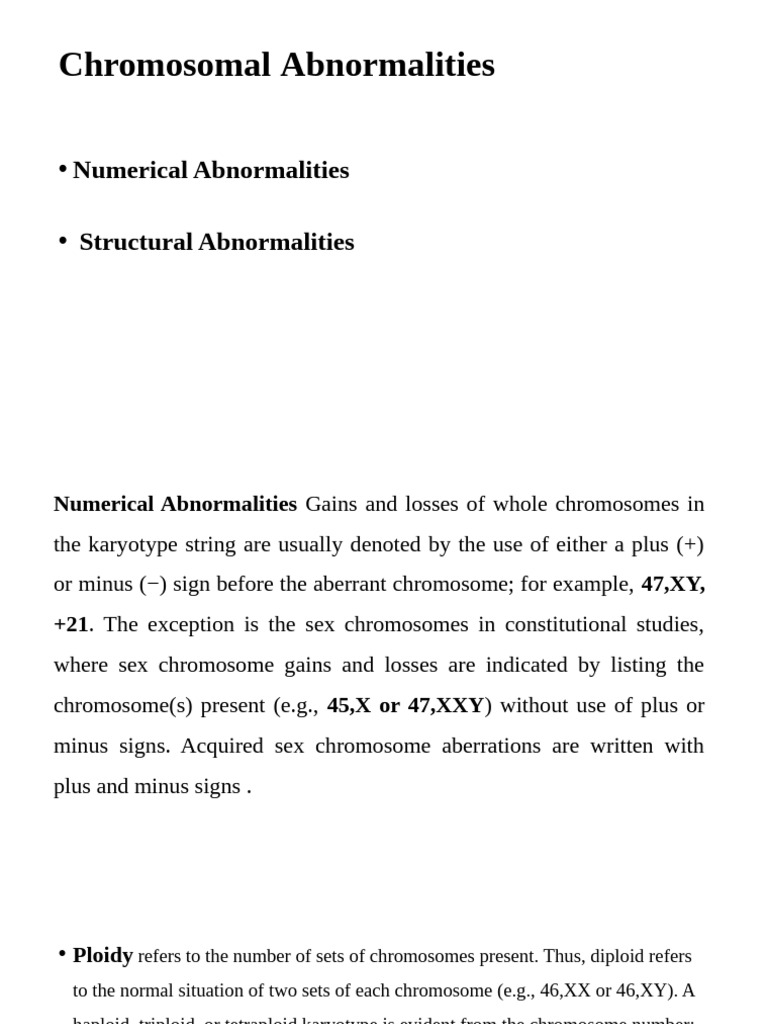 Understanding Chromosomal Abnormalities | PDF | Ploidy | Karyotype