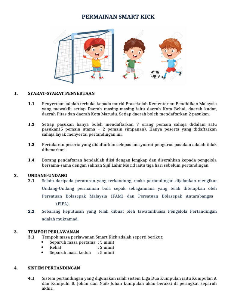 Permainan Smart Kick Prasekolah | PDF
