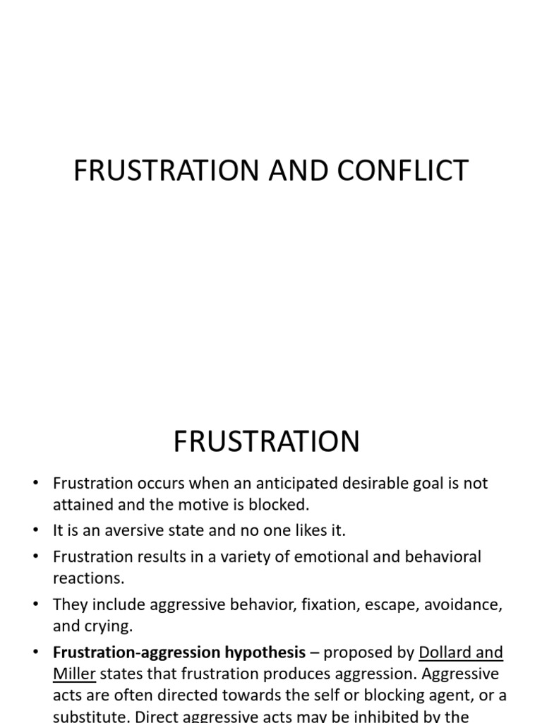 Understanding Frustration and Conflict | PDF | Motivation | Motivational