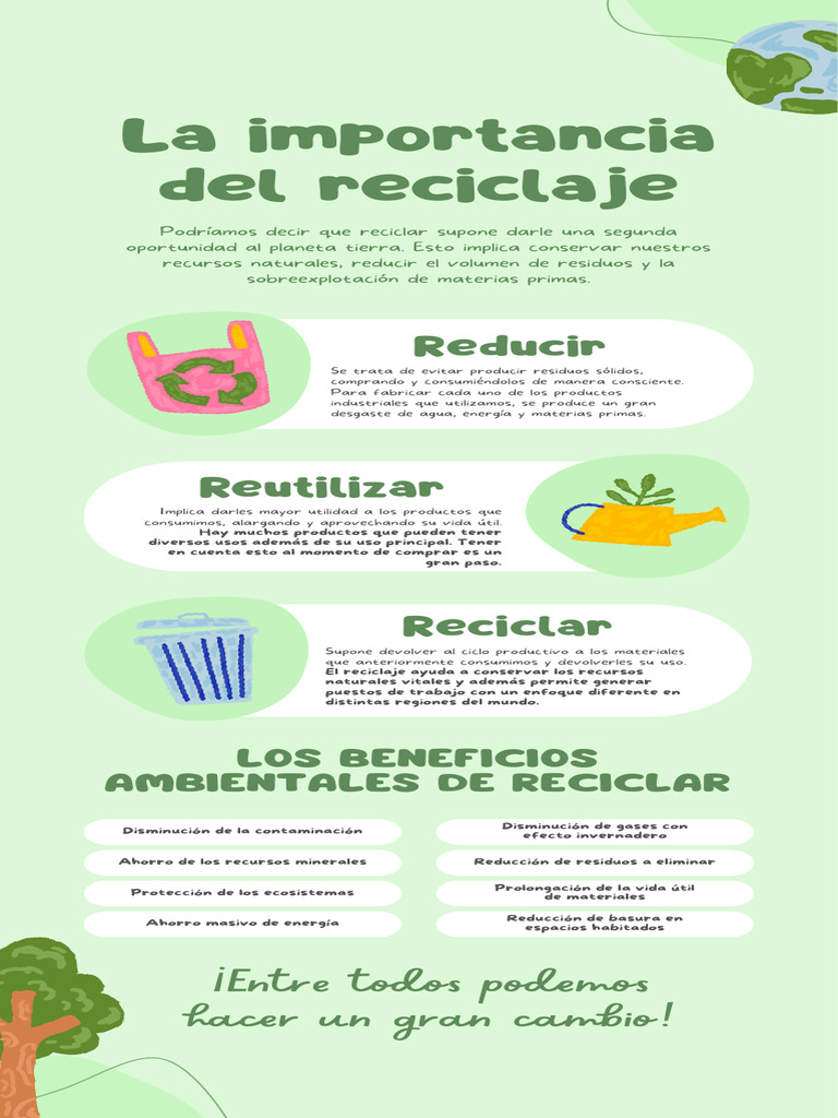 Beneficios del Reciclaje para el Planeta | PDF