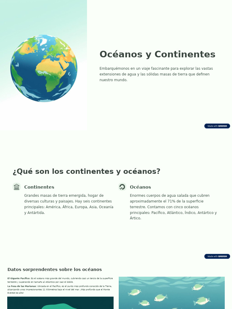 Explorando Océanos y Continentes | PDF | Océanos | océano Pacífico