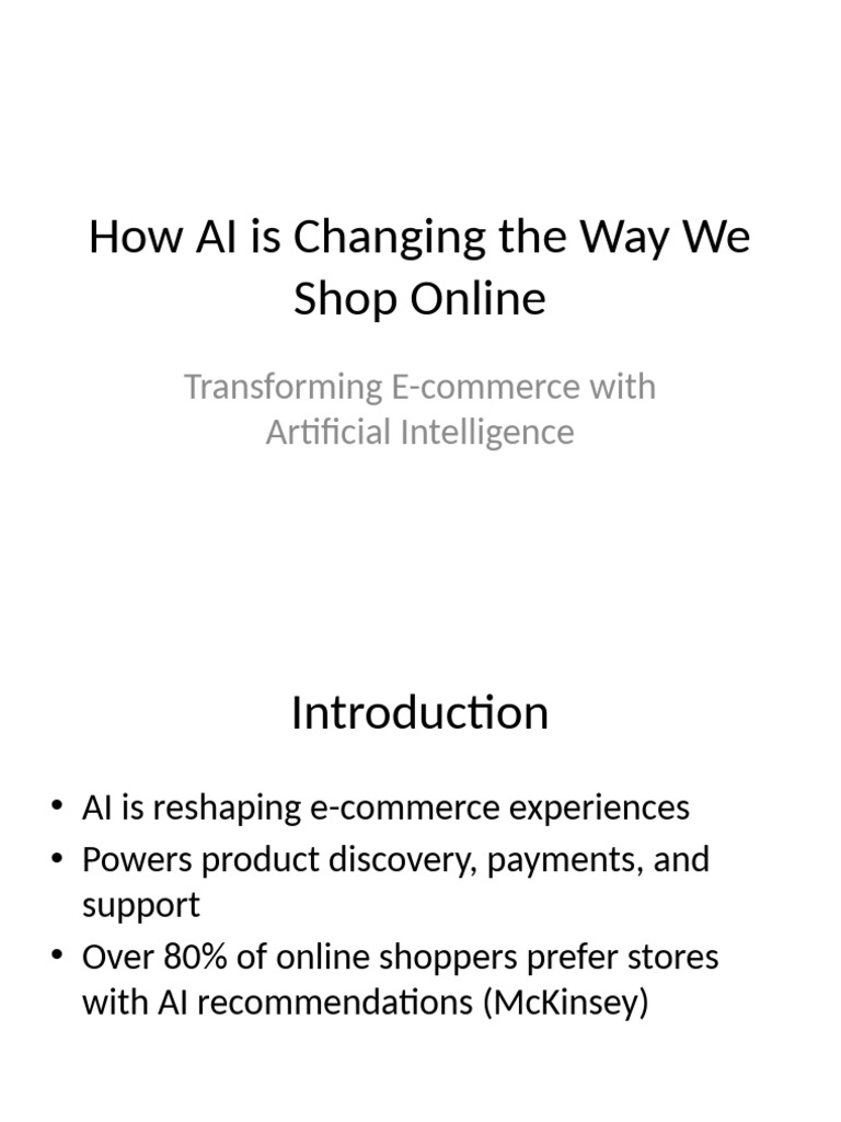 AI Transforming Online Shopping Experience | PDF