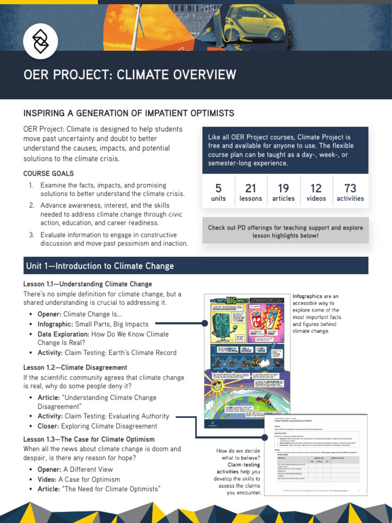 Climate Change Education Course Overview | PDF | Climate Change ...