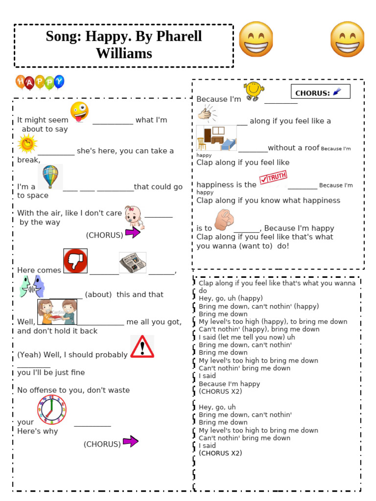 Happy Song Lyrics by Pharrell Williams | PDF
