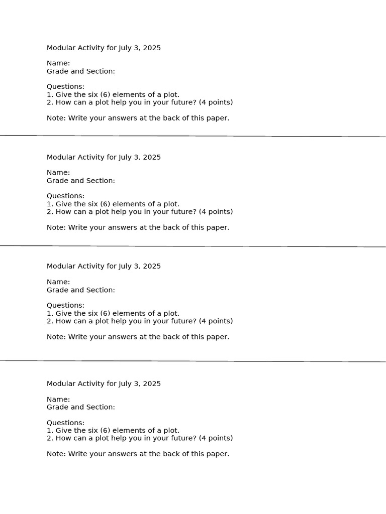 Modular Activity For July 3 | PDF