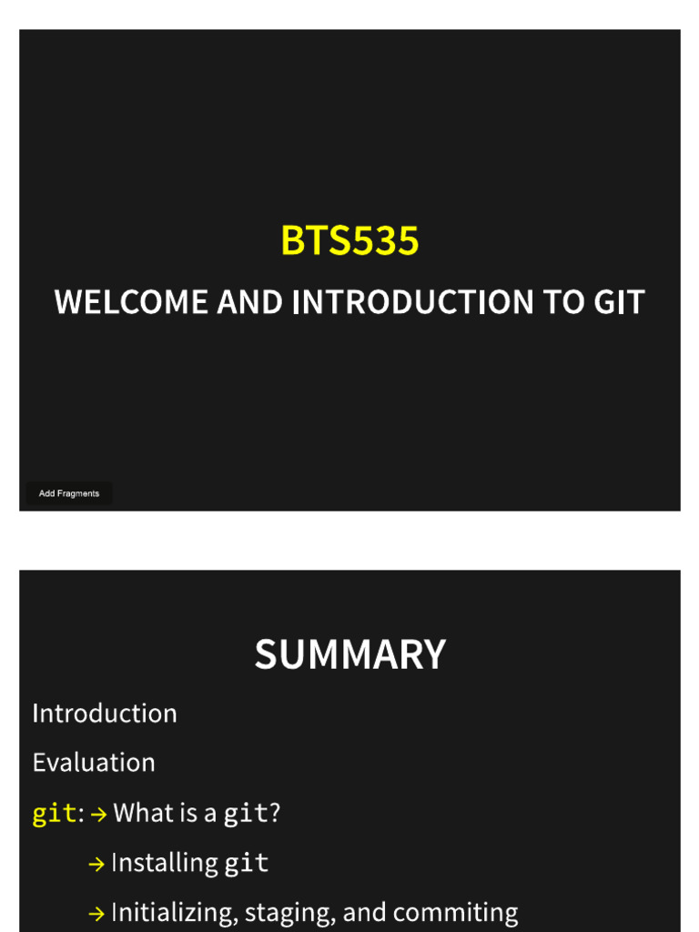 Week 1 Intro To GIT | PDF