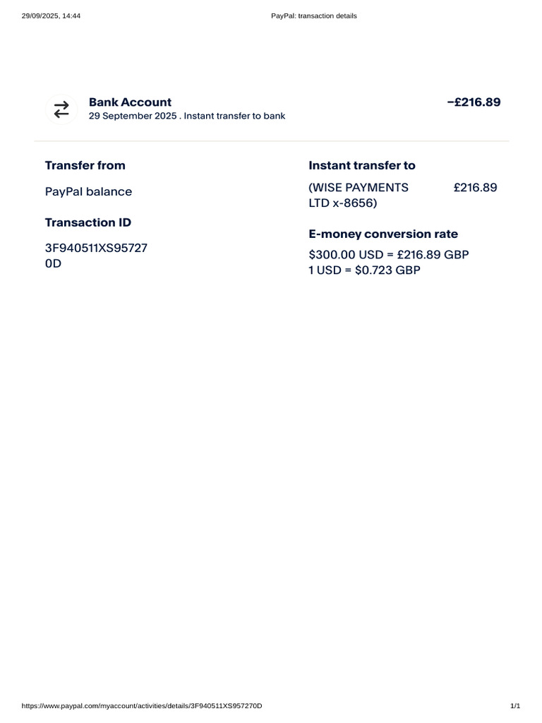 PayPal - Transaction Details | PDF