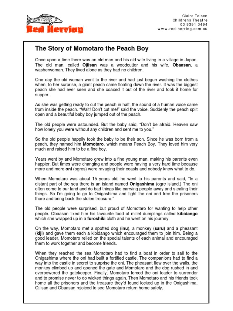 The Story Of Momotaro The Peach Boy Pdf