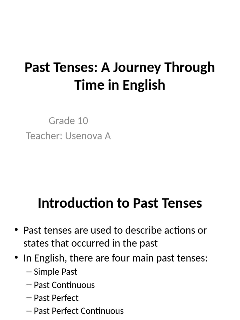 Understanding English Past Tenses | PDF
