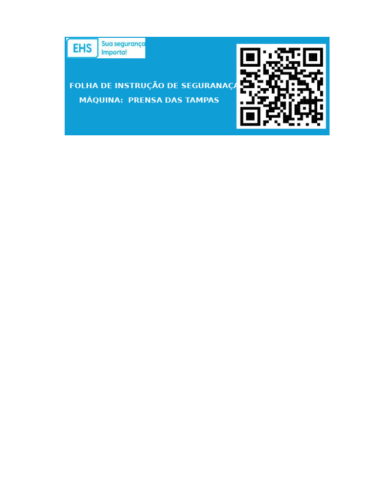 QR Code - Ficha de Instrução de Segurança em Máquinas - Fism | PDF