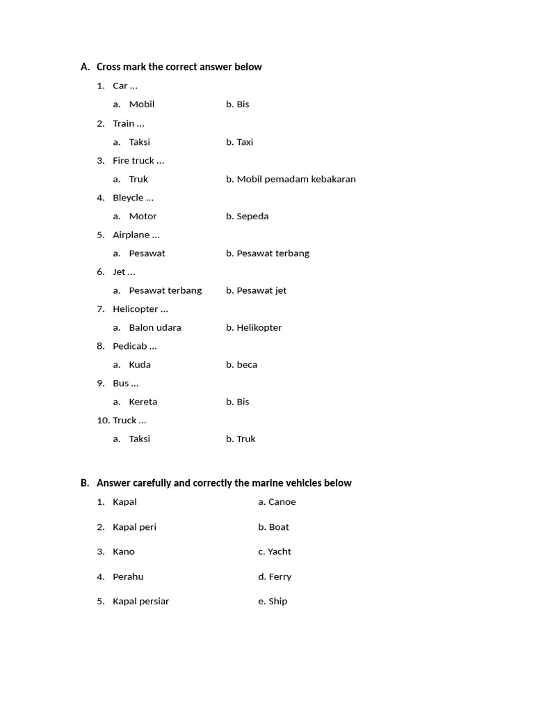 Vehicle Identification Quiz | PDF