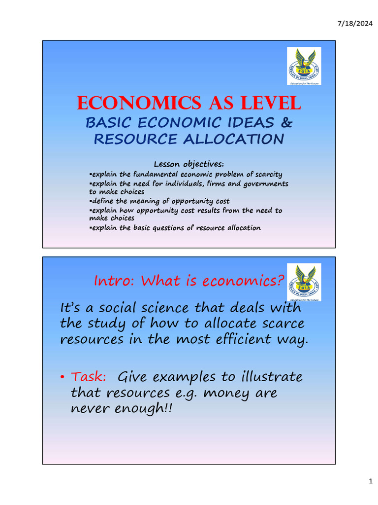 Basic Economic Concepts and Choices | PDF | Economics | Unemployment
