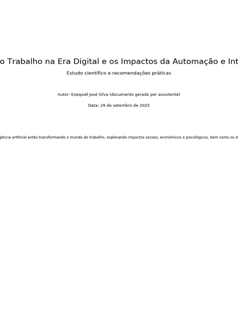 Impactos da Automação no Trabalho Digital | PDF | Economia ...