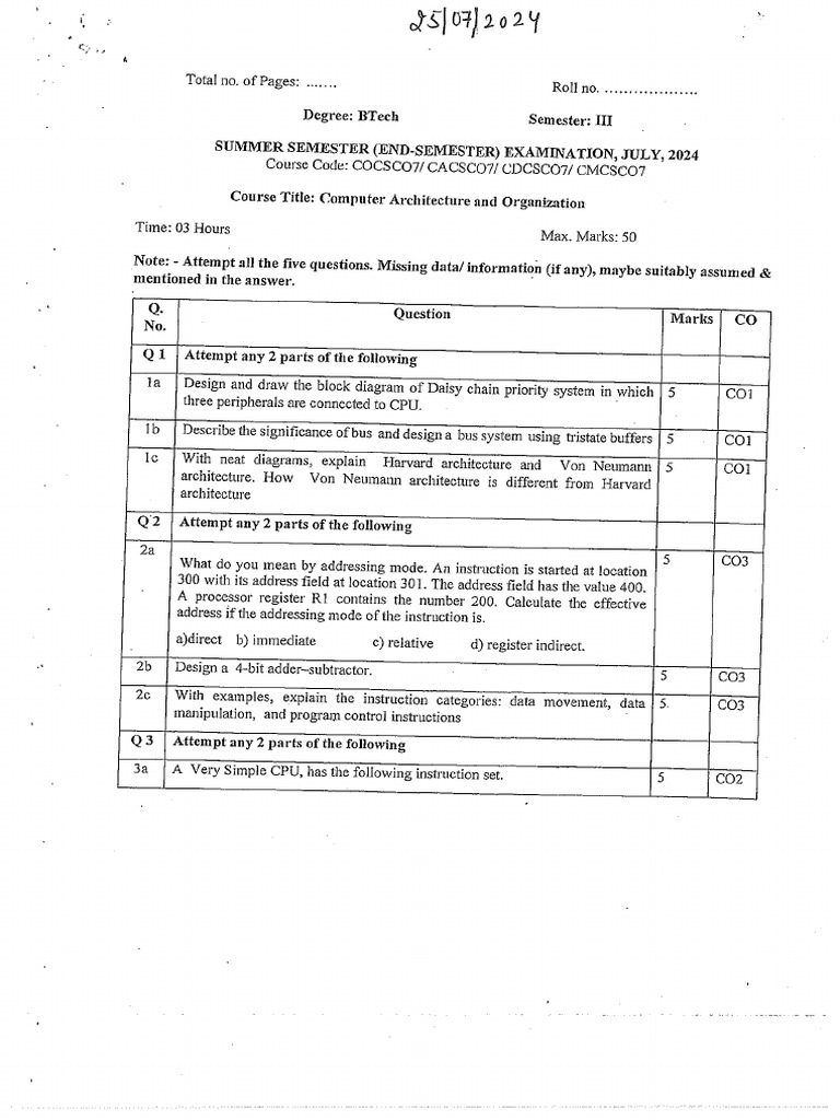 Daa Endsem 24 Summer Sem | PDF | Central Processing Unit | Integrated ...