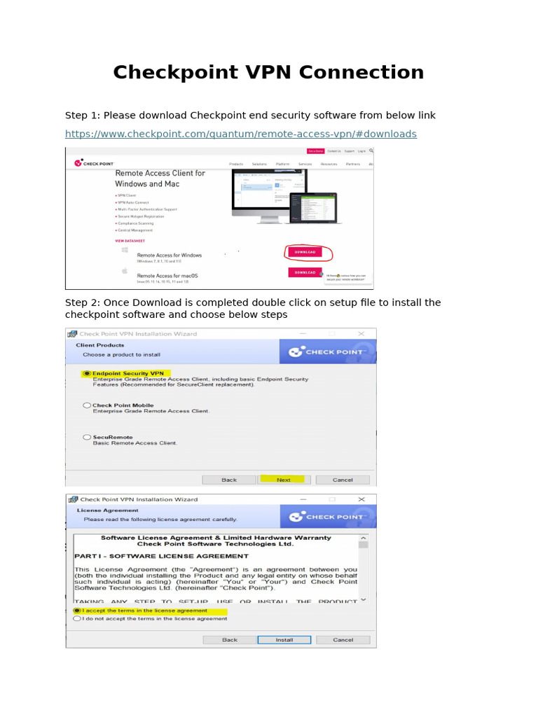 Checkpoint VPN Setup Guide | PDF