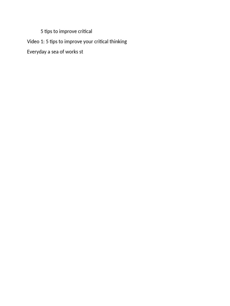 5 Tips To Improve Critical | PDF