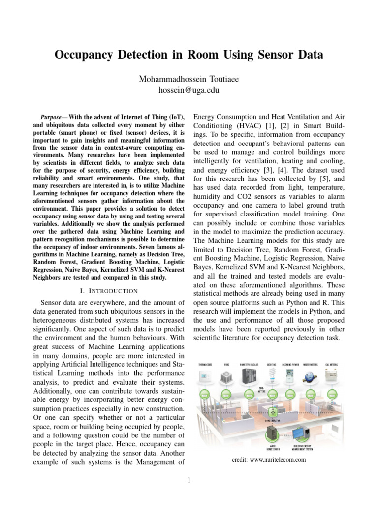 Sensor-Based Room Occupancy Detection | PDF | Machine Learning ...