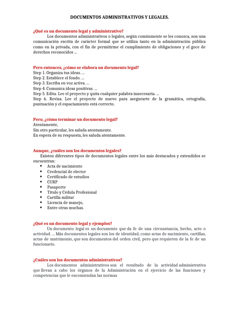 Documentos Administrativos y Legales | PDF | Documento | Justicia