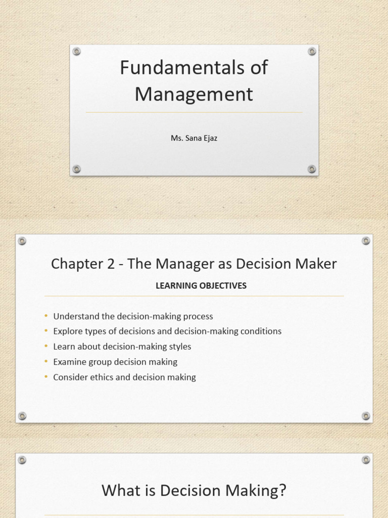 Managerial Decision-Making Essentials | PDF | Decision Making | Bias