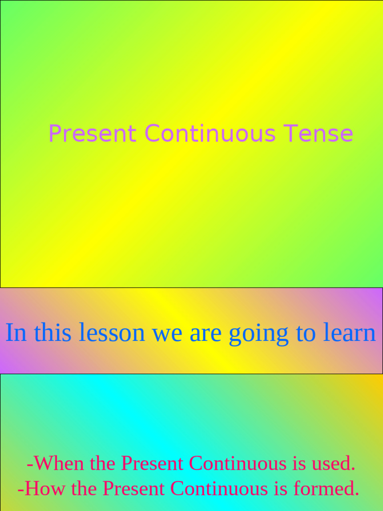Present Continuous | PDF