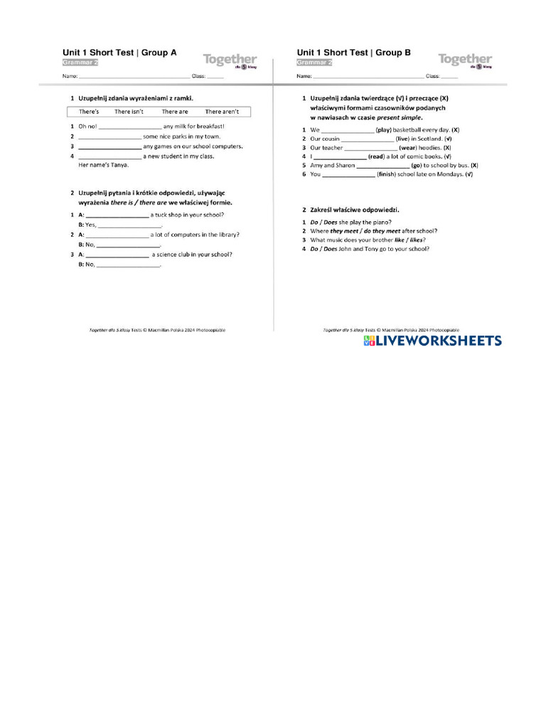U 1 Short Test Gramm | PDF