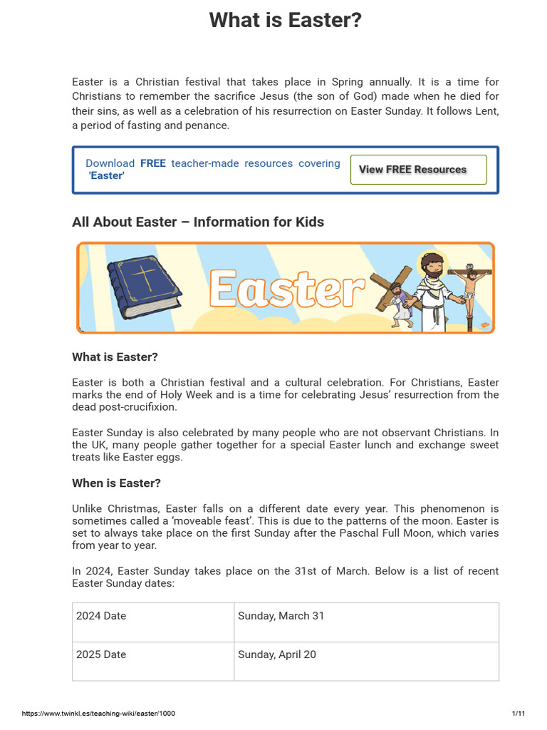 Easter Explained for Kids | PDF | Easter | Jesus