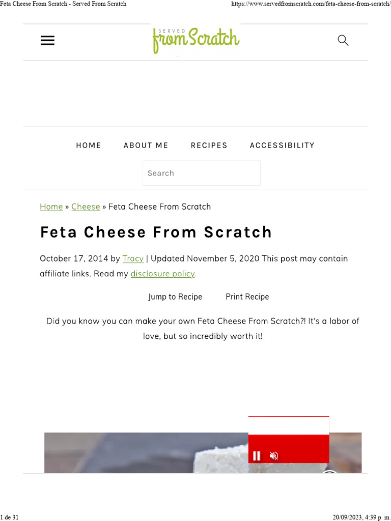 Feta Cheese From Scratch - Served From Scratch | PDF | Milk | Soup