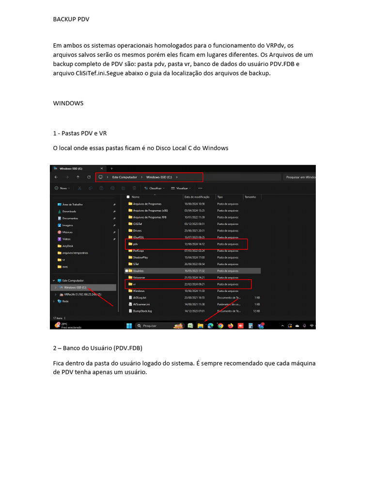 Guia de Backup PDV para Windows e Linux | PDF