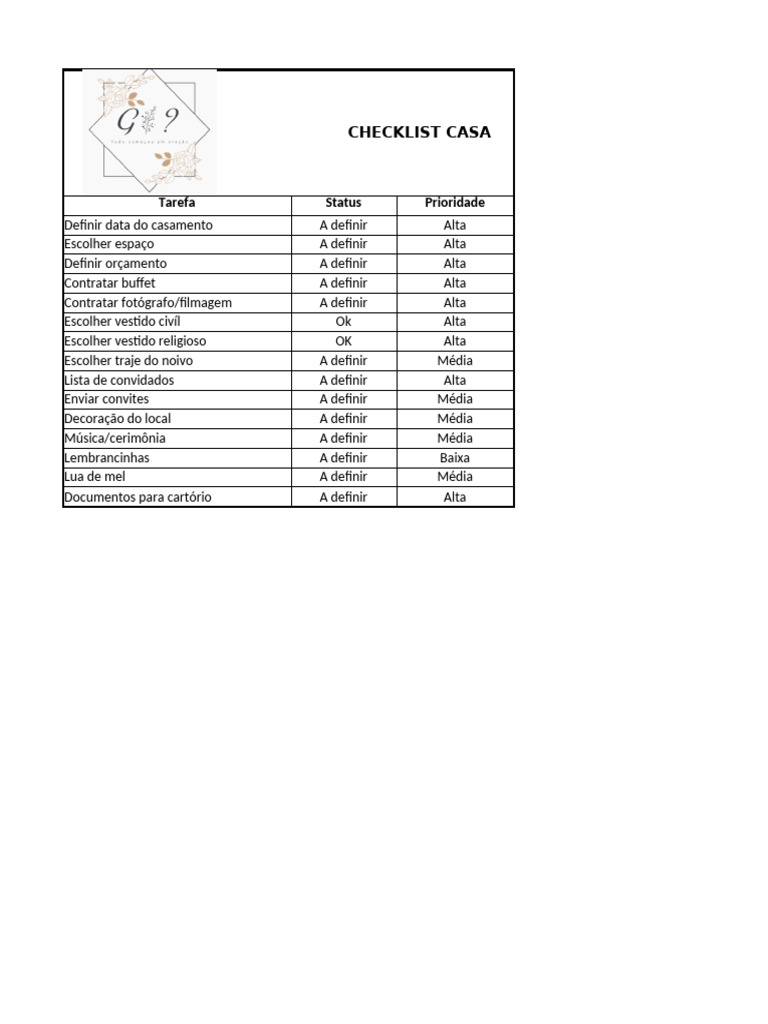 Checklist Completo para Casamento | PDF